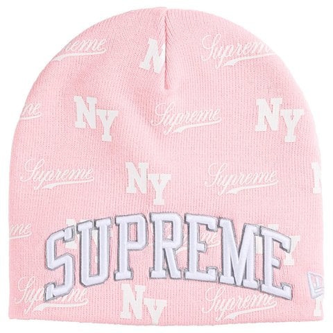 Supreme New Era® Monogram Beanie - Pink