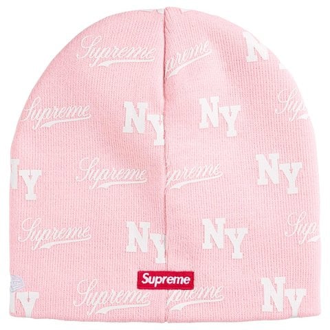 Supreme New Era® Monogram Beanie - Pink