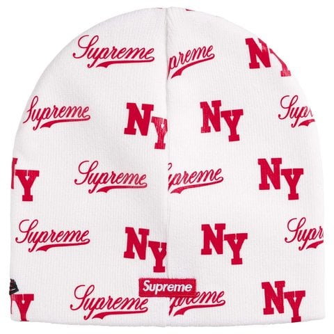 Supreme New Era® Monogram Beanie - White