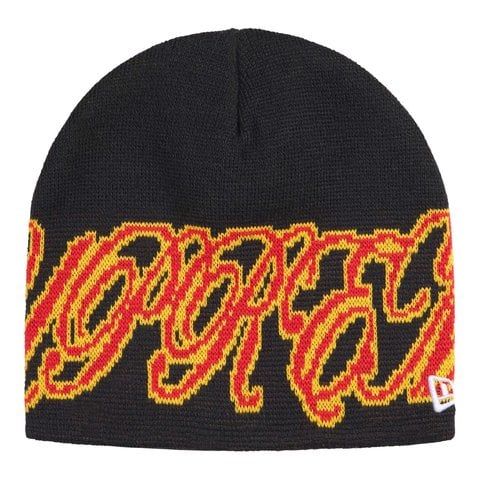 a*p様 Supreme New Era® Cursive Beanie Supreme SS26 New Era Cursive Beanie Black Pink Logo Knit One Size