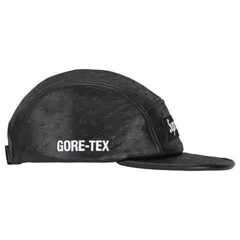 帽子 OstrichEmbossed Leather GORE-TEX CampCap Supreme Ostrich Embossed Leather Gore-Tex Camp Cap Black - 26SS