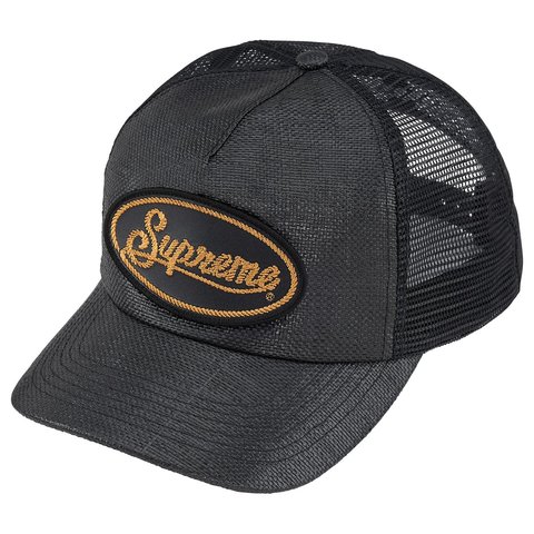 Supreme Raffia Mesh Back 5-Panel - Black