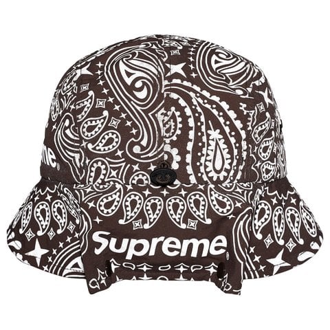 Supreme Reflective Bandana Sunshield Camp Cap - Brown