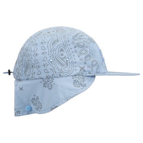 Supreme Reflective Bandana Sunshield Camp Cap - Light Blue