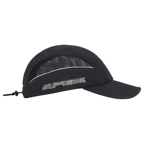 Supreme Side Mesh Piping Camp Cap - Black