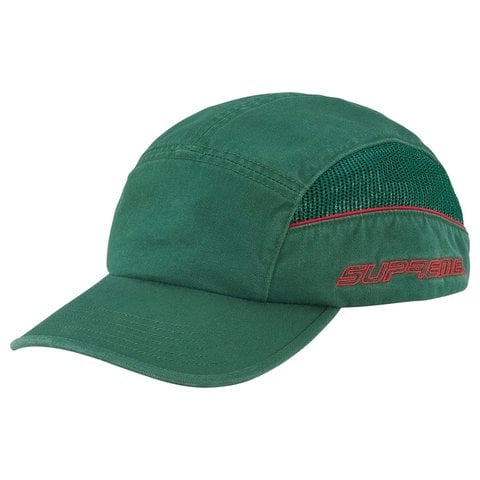 Supreme Side Mesh Piping Camp Cap - Green