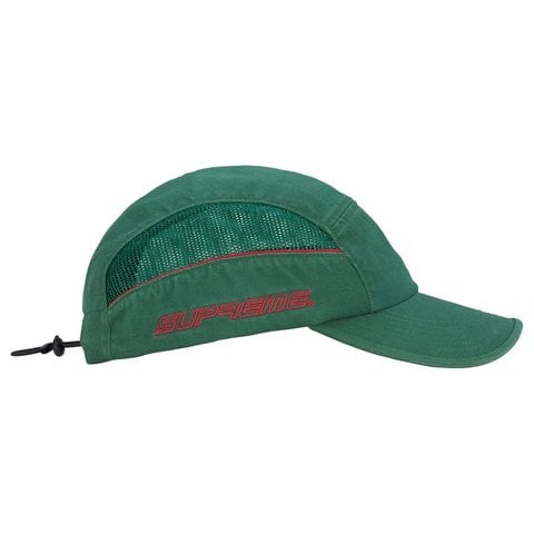 Supreme Side Mesh Piping Camp Cap - Green