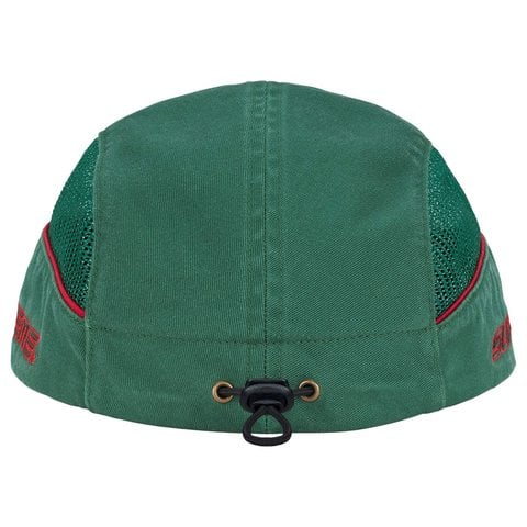 Supreme Side Mesh Piping Camp Cap - Green