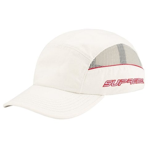 Supreme Side Mesh Piping Camp Cap - Stone