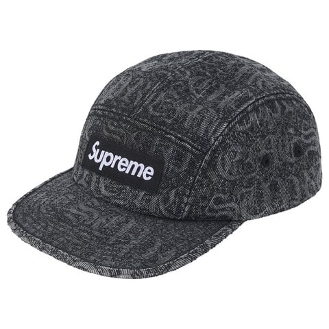 Supreme Stitched Old English Denim Camp Cap - Black