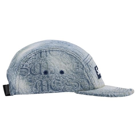Stitched Old English Denim Camp Cap - Supreme