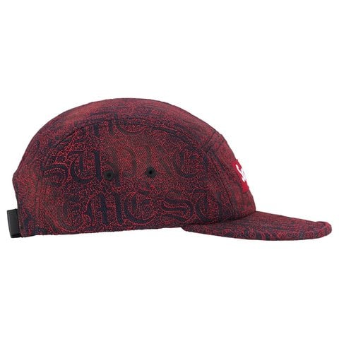 Supreme Stitched Old English Denim Camp Cap - Red