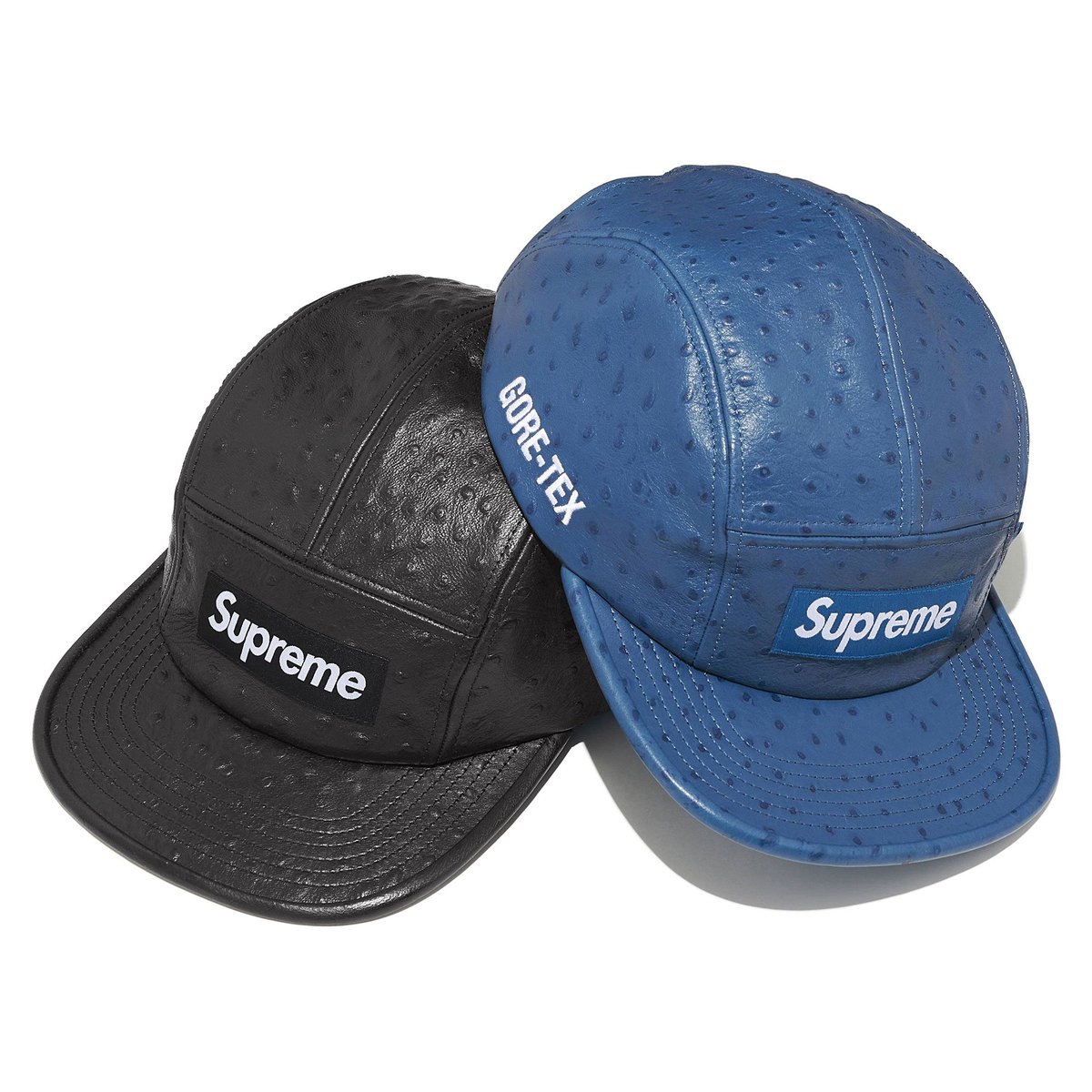 Ostrich Embossed Leather GORE-TEX Camp Cap