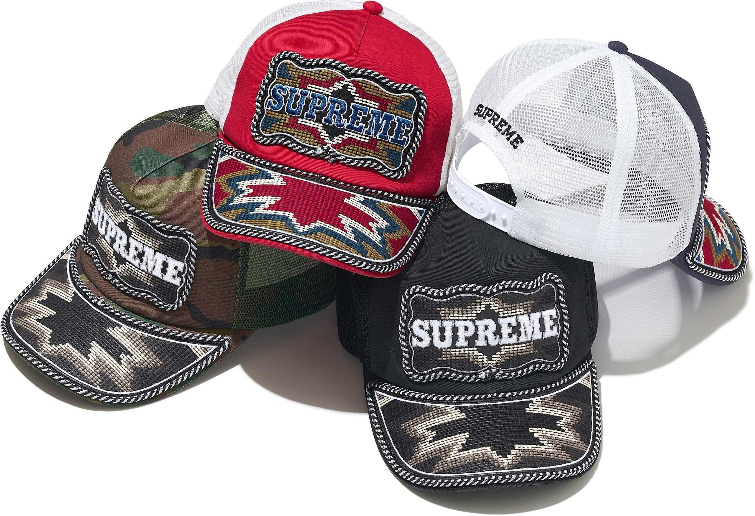 Western Embroidered Mesh Back 5-Panel - Supreme