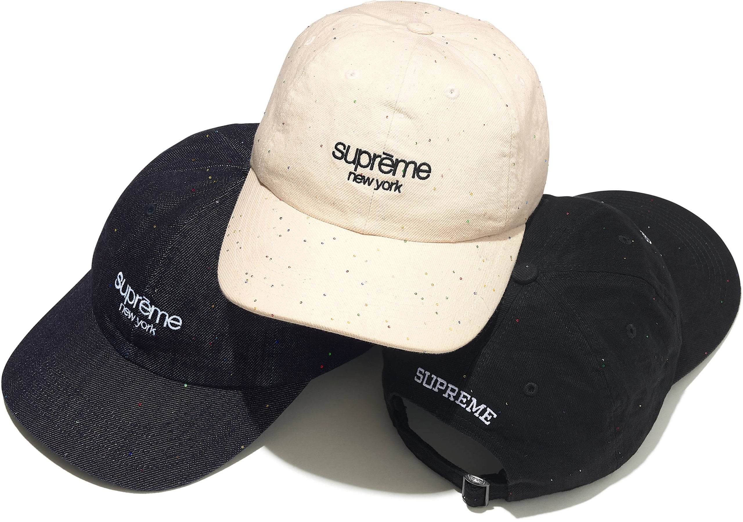 Sequin Denim Classic Logo 6-Panel - Supreme