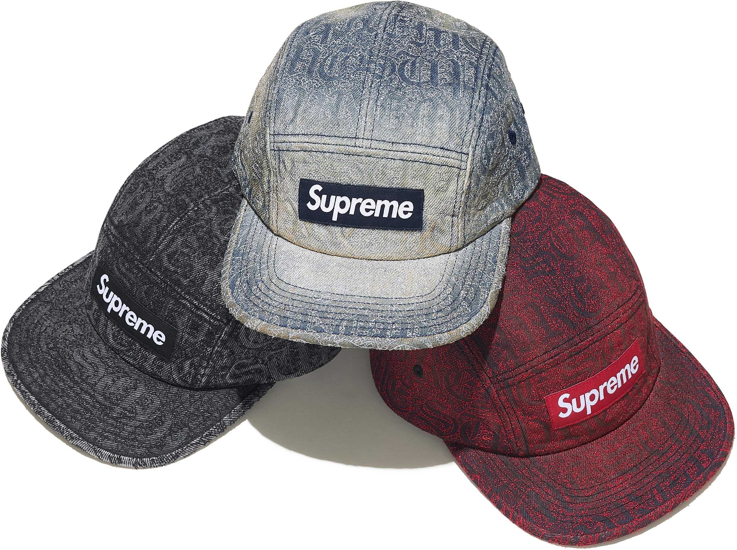 Stitched Old English Denim Camp Cap - Supreme