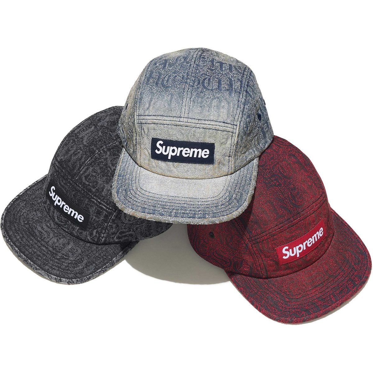 Stitched Old English Denim Camp Cap