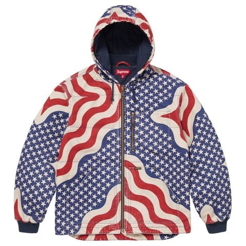 Flag Quilted Hooded Work Jacket - Supreme