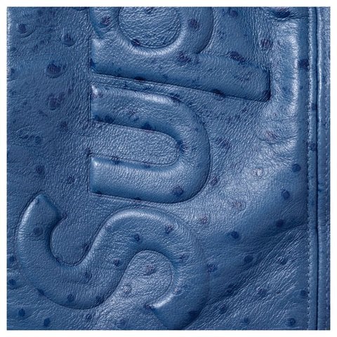 Supreme GORE-TEX Ostrich Embossed Leather Jacket - Blue