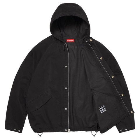 Supreme Hooded Raglan Jacket - Black