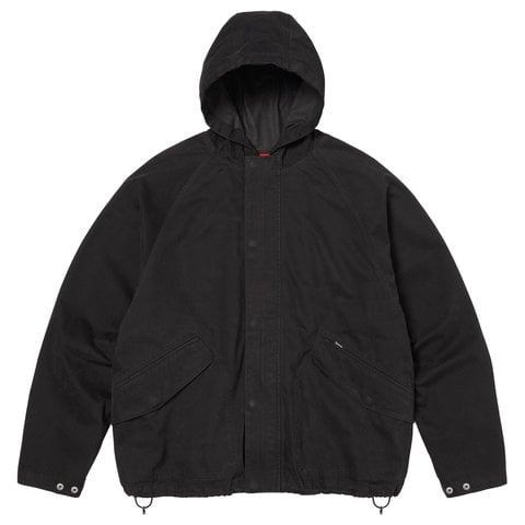 Supreme Hooded Raglan Jacket - Black