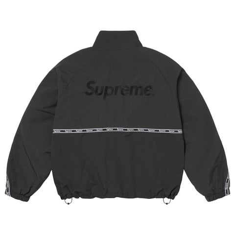 Supreme Logo Taping Track Jacket - Black