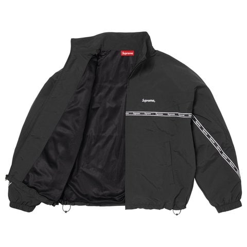 Supreme Logo Taping Track Jacket - Black