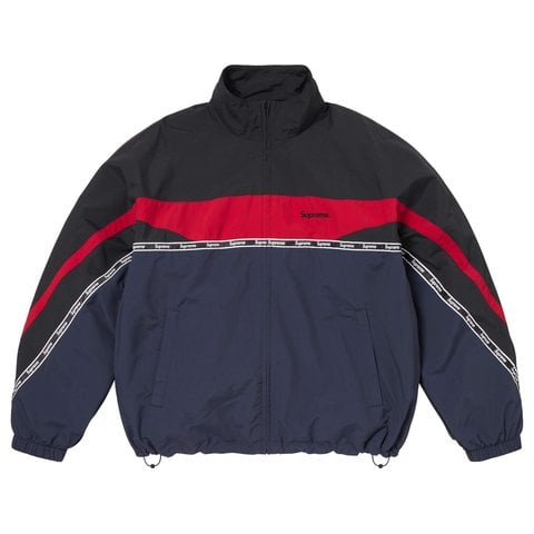 Supreme Logo Taping Track Jacket - Navy