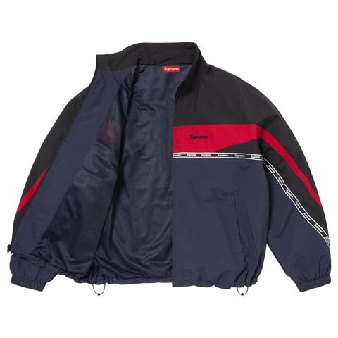 Supreme Logo Taping Track Jacket - Navy