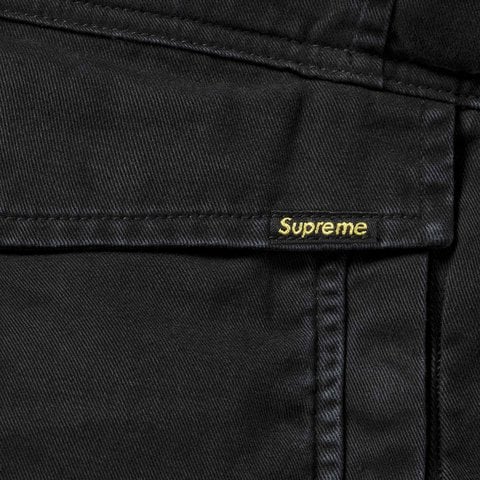 Supreme Reversible Faux Fur Hooded Work Jacket - Black