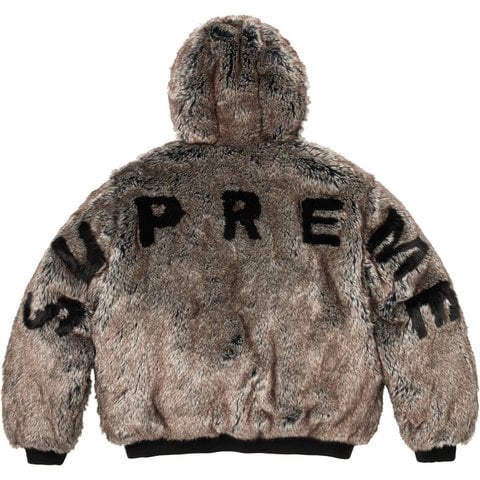 Supreme Reversible Faux Fur Hooded Work Jacket - Red