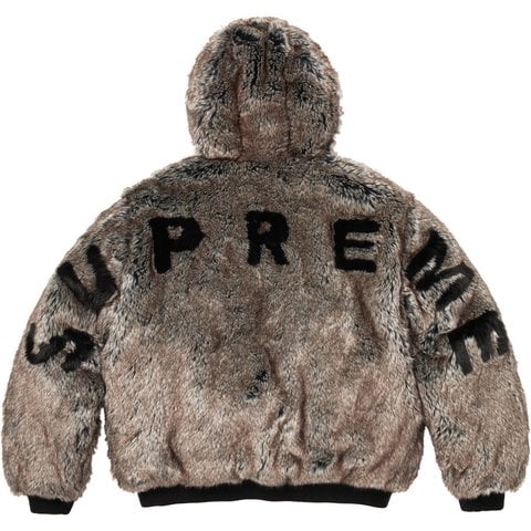 Supreme Reversible Faux Fur Hooded Work Jacket - Red