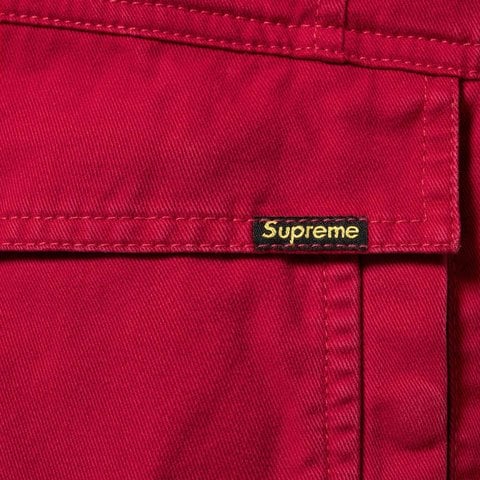 Supreme Reversible Faux Fur Hooded Work Jacket - Red
