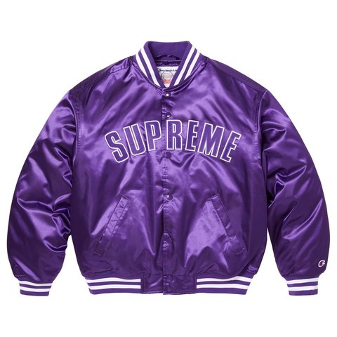 Supreme Supreme®/Champion® Satin Varsity Jacket - Purple