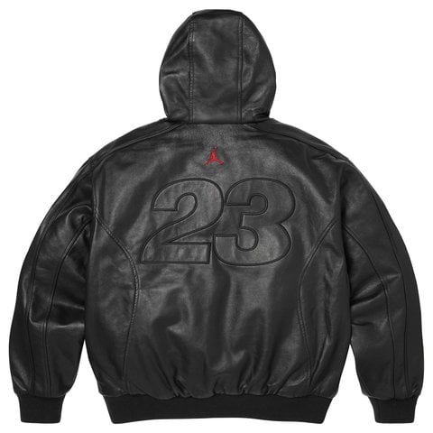 Supreme Supreme®/Jordan® Hooded Leather Jacket - Black
