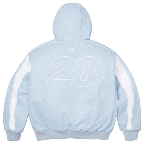 Supreme Supreme®/Jordan® Hooded Leather Jacket - Light Blue