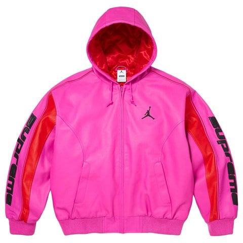 Supreme®/Jordan® Hooded Leather Jacket - Supreme