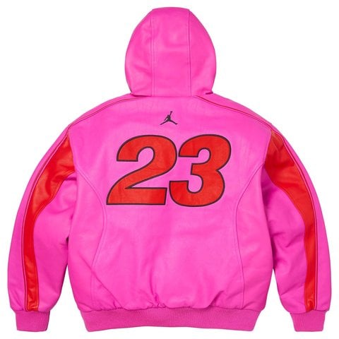 Supreme Supreme®/Jordan® Hooded Leather Jacket - Pink