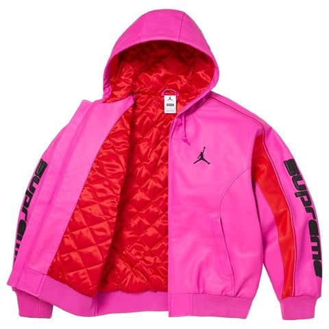 Supreme®/Jordan® Hooded Leather Jacket - Supreme