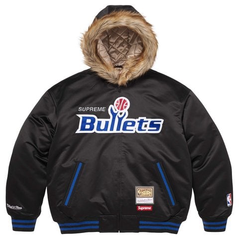 Supreme®/Mitchell & Ness® Teams Hooded Satin Varsity Jacket - Supreme