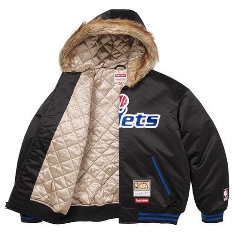 Supreme®/Mitchell & Ness® Teams Hooded Satin Varsity Jacket - Supreme