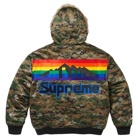 Supreme®/Mitchell & Ness® Teams Hooded Satin Varsity Jacket - Supreme