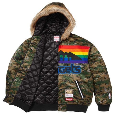Supreme®/Mitchell & Ness® Teams Hooded Satin Varsity Jacket - Supreme