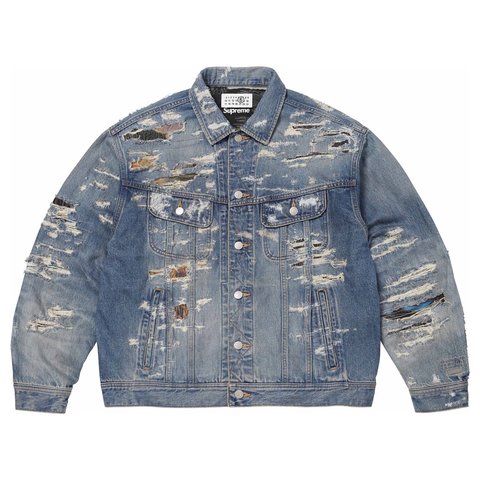 たんぽぽ様　Supreme®/MM6 シュプリーム　マルジェラ　デニムジャケット Supreme®/MM6 Maison Margiela Distressed Selvedge Denim Trucker