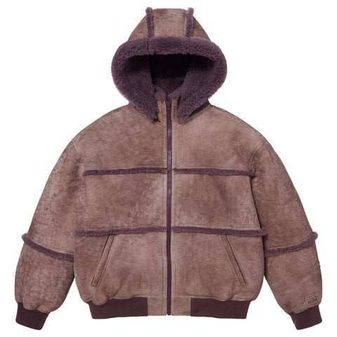 Supreme Supreme®/MM6 Maison Margiela Hooded Shearling Bomber Jacket - Purple