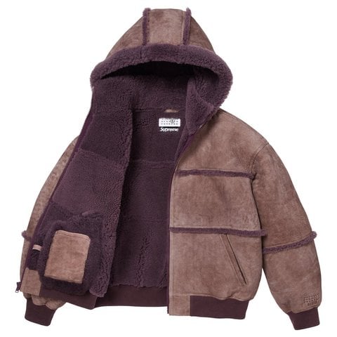 Supreme Supreme®/MM6 Maison Margiela Hooded Shearling Bomber Jacket - Purple