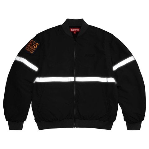 Supreme ストライプナイロンジャケット Zip-Off Sleeve Reflective Stripe Jacket - Supreme
