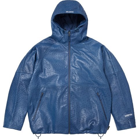 Supreme GORE-TEX Ostrich Embossed Leather Jacket - Blue