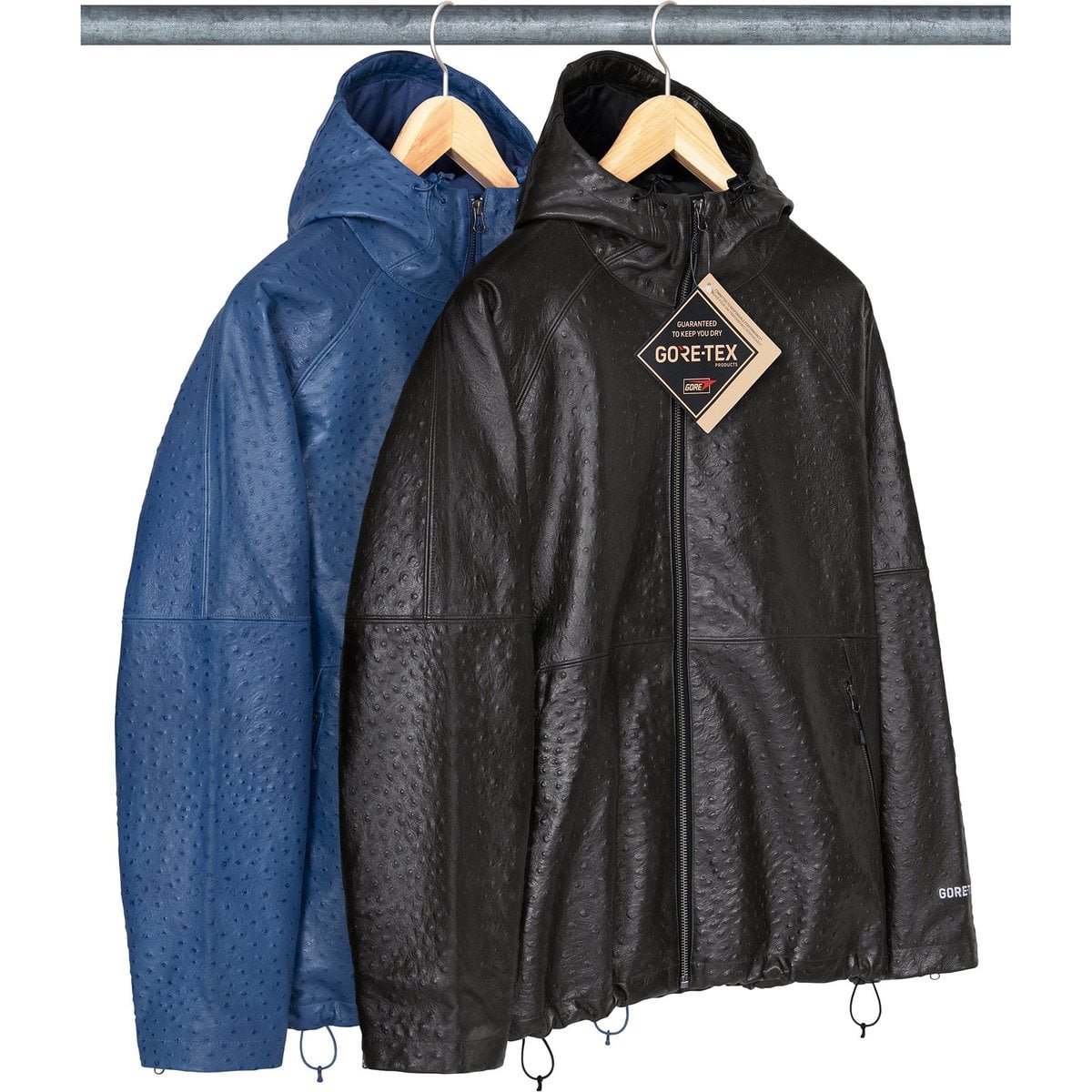 GORE-TEX Ostrich Embossed Leather Jacket
