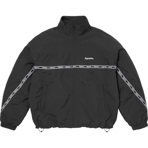 Supreme Logo Taping Track Jacket - Black